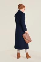 Tesettür giyim LACİVERT KRUVAZE KEMERLİ TRENÇKOT 1340