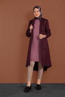 Hijab clothing PLUM HIDDEN BUTTONED EMBROIDERED TRENCH-COAT 1350 