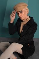 Hijab clothing BLACK BELTED CORDUROY TRENCH-COAT 1965 