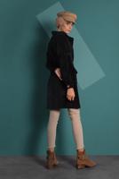 Hijab clothing BLACK BELTED CORDUROY TRENCH-COAT 1965 