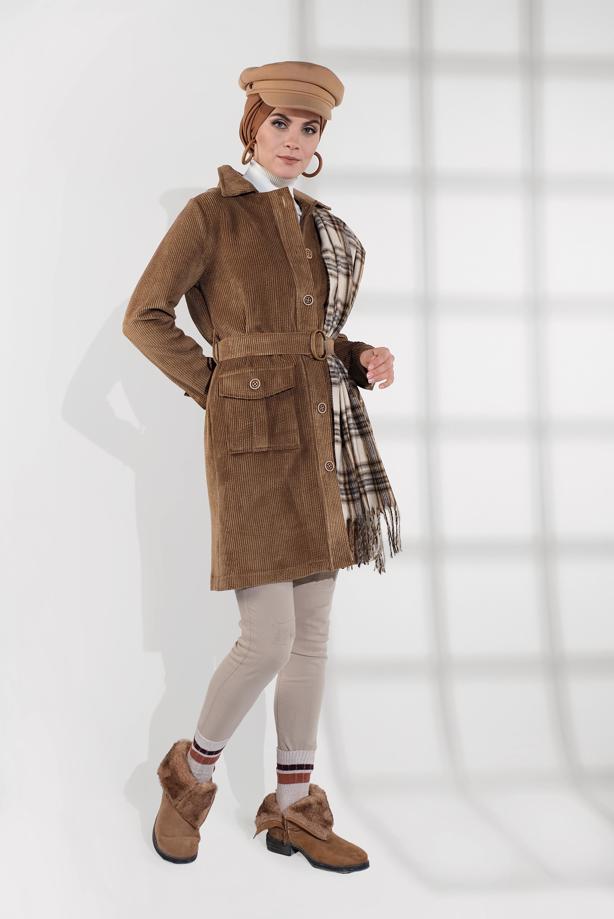 Vêtements hijab  BELTED CORDUROY TRENCH-COAT 1965  - TRENDTESETTÜR
