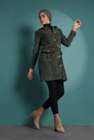 Vêtements hijab KAKI IMPERMÉABLE EN VELOURS CÔTELÉ AVEC CEINTURE 1965