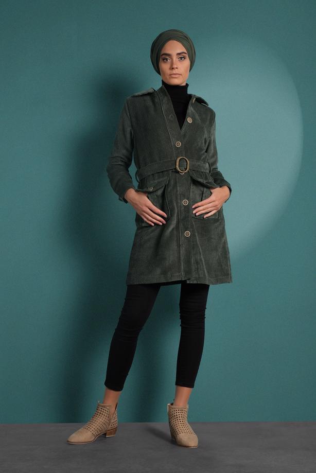 Vêtements hijab  BELTED CORDUROY TRENCH-COAT 1965  - TRENDTESETTÜR