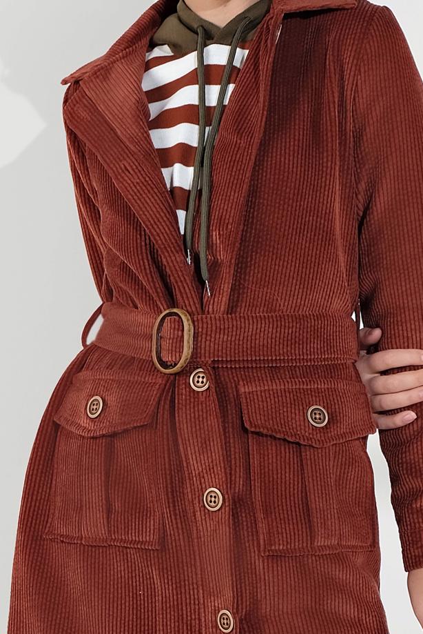 Vêtements hijab  BELTED CORDUROY TRENCH-COAT 1965  - TRENDTESETTÜR