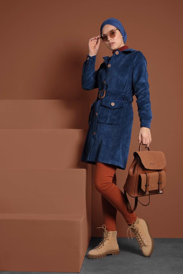 Vêtements hijab  BELTED CORDUROY TRENCH-COAT 1965  - TRENDTESETTÜR