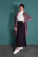 Hijab clothing PINK BELTED CORDUROY TRENCH-COAT 1965 