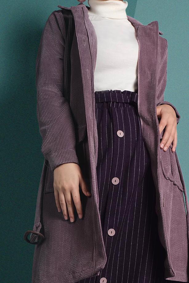 Vêtements hijab  BELTED CORDUROY TRENCH-COAT 1965  - TRENDTESETTÜR