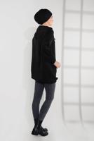 Hijab clothing BLACK HOODED BUTTONED CORDUROY TRENCH-COAT 2004 