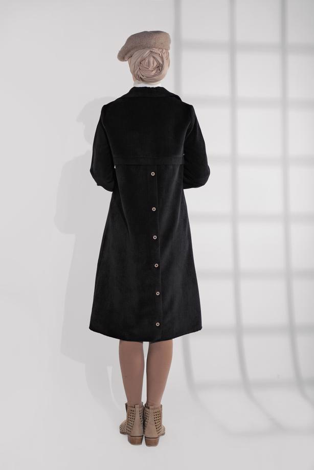Hijab clothing  GROMMET DETAILED CORDUROY TRENCH-COAT 3004  - TRENDTESETTÜR