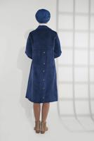 Vêtements hijab BLEU MARINE IMPERMÉABLE EN VELOURS CÔTELÉ À œILLETS 3004