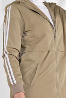 Hijab clothing BROWN HOODED TRENCH-COAT 3608 