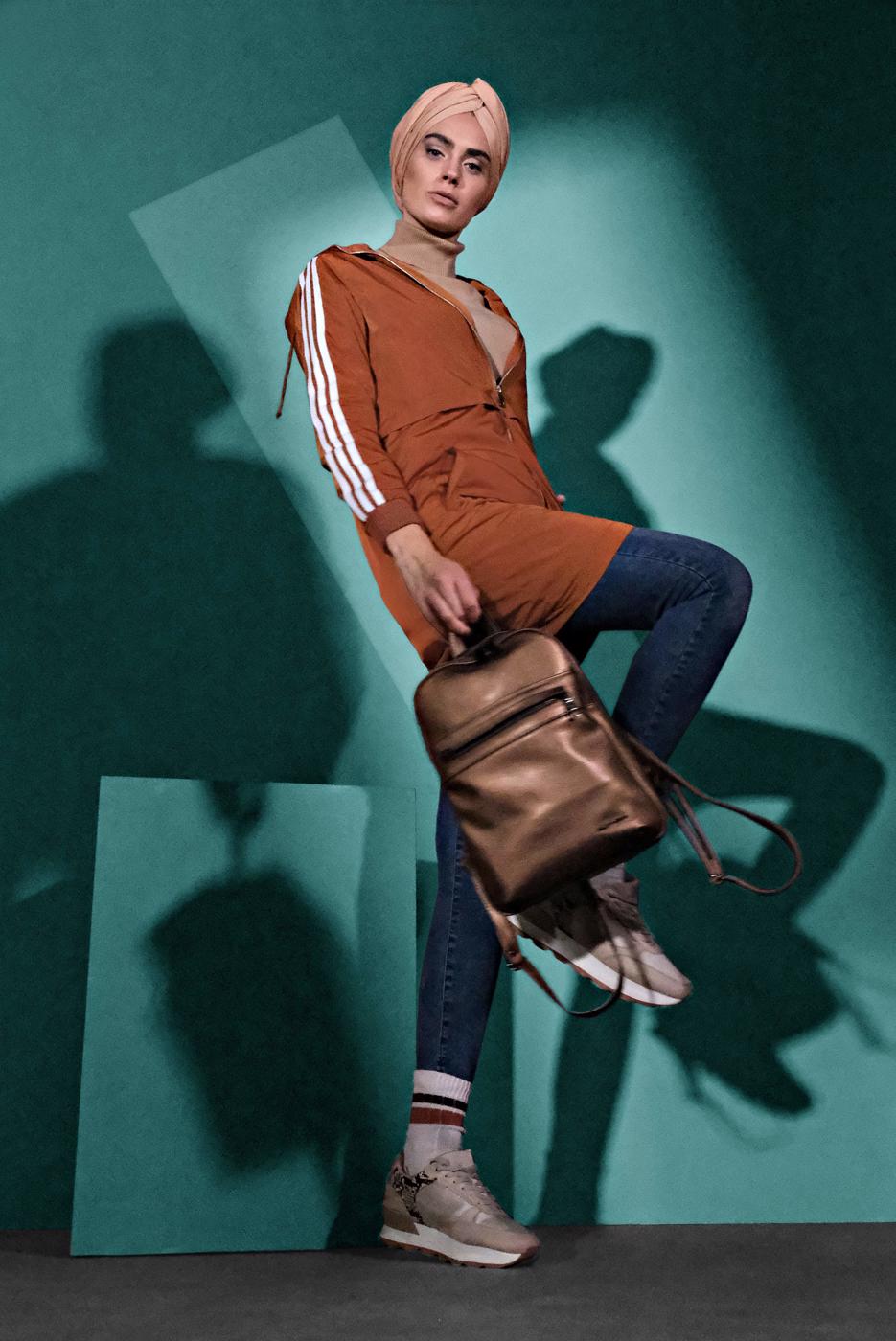 Vêtements hijab BRUN TRENCH-COAT À CAPUCHE 3608 