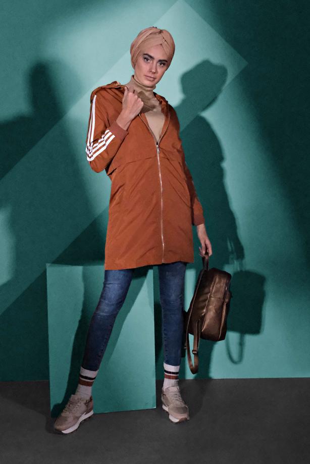 Vêtements hijab  HOODED TRENCH-COAT 3608  - TRENDTESETTÜR