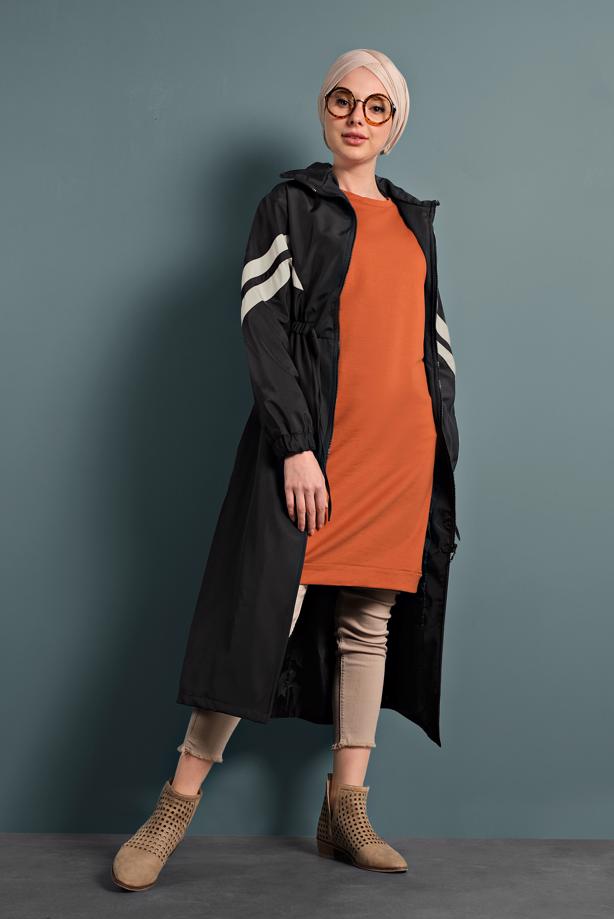 Vêtements hijab  SMOCKED-WAIST TRENCH-COAT 4000 - TRENDTESETTÜR