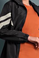 Hijab clothing BLACK SMOCKED-WAIST TRENCH-COAT 4000