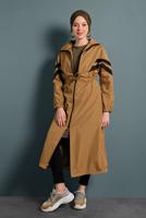 Hijab clothing ORANGE SMOCKED-WAIST TRENCH-COAT 4000