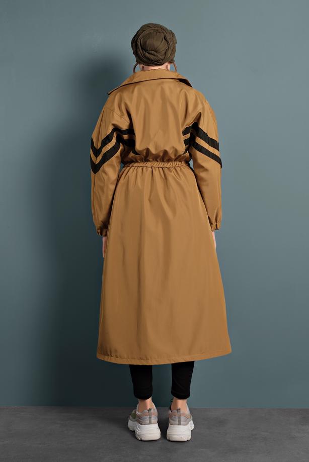Vêtements hijab  SMOCKED-WAIST TRENCH-COAT 4000 - TRENDTESETTÜR