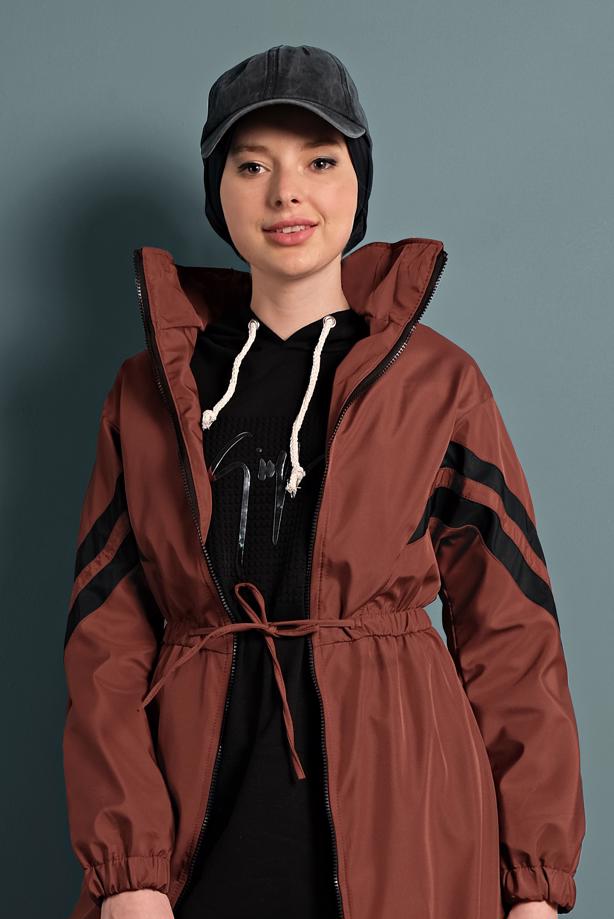 Vêtements hijab  SMOCKED-WAIST TRENCH-COAT 4000 - TRENDTESETTÜR