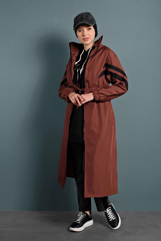 Vêtements hijab  SMOCKED-WAIST TRENCH-COAT 4000 - TRENDTESETTÜR