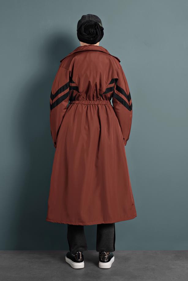 Vêtements hijab  SMOCKED-WAIST TRENCH-COAT 4000 - TRENDTESETTÜR