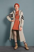 Vêtements hijab BEIGE TRENCH-COAT TAILLE À SMOCKS 4000