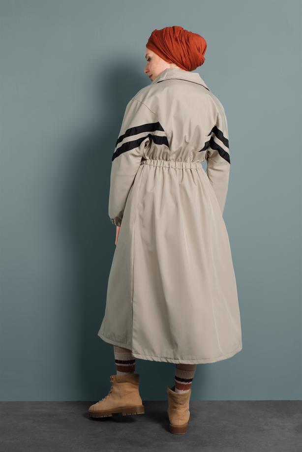Vêtements hijab  SMOCKED-WAIST TRENCH-COAT 4000 - TRENDTESETTÜR