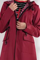 Tesettür giyim BORDO BELDEN BAĞCIKLI KAPÜŞONLU FERMUARLI TRENÇKOT 4205