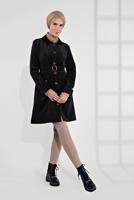 Vêtements hijab NOIR IMPERMÉABLE EN VELOURS CÔTELÉ AVEC CEINTURE 7241