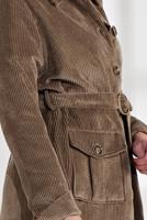 Vêtements hijab BRUN IMPERMÉABLE EN VELOURS CÔTELÉ AVEC CEINTURE 7241