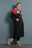Vêtements hijab NOIR TRENCH-COAT TAILLE À SMOCKS 9520