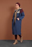 Vêtements hijab BLEU MARINE TRENCH-COAT TAILLE À SMOCKS 9520