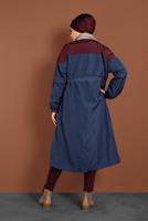 Vêtements hijab BLEU MARINE TRENCH-COAT TAILLE À SMOCKS 9520