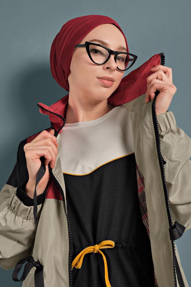 Vêtements hijab  SMOCKED-WAIST TRENCH-COAT 9520 - TRENDTESETTÜR