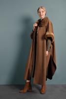 Tesettür giyim TABA LİKRALI SÜET PANÇO 6330