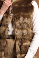 Tesettür giyim TABA PAMUKLU KÜRKLÜ YELEK 5330