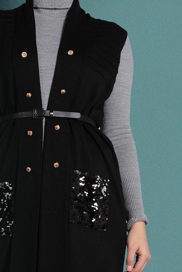 Vêtements hijab  SEQUINED KNIT VEST 06391  - TRENDTESETTÜR