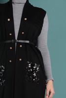 Vêtements hijab NOIR GILET À SEQUINS 06391