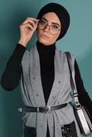 Vêtements hijab GRIS GILET À SEQUINS 06391