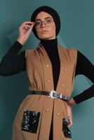 Vêtements hijab BRUN GILET À SEQUINS 06391