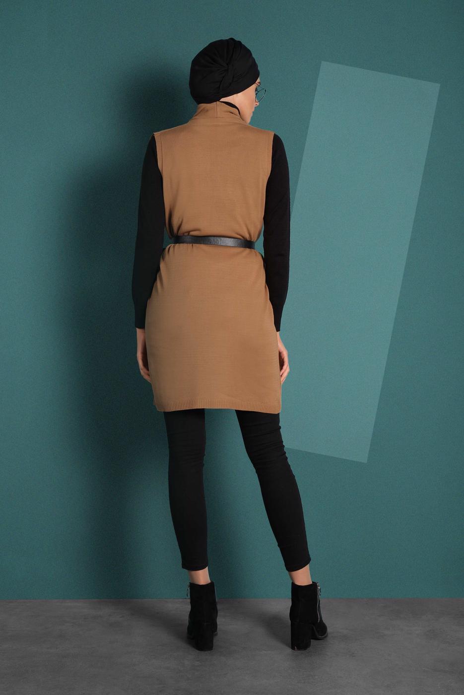 Vêtements hijab BRUN GILET À SEQUINS 06391