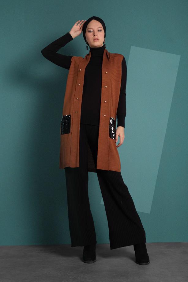 Vêtements hijab  SEQUINED KNIT VEST 06391  - TRENDTESETTÜR