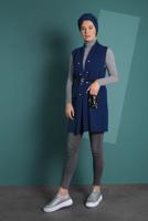 Vêtements hijab BLEU MARINE GILET À SEQUINS 06391