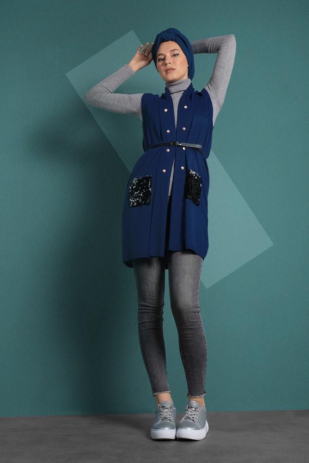 Vêtements hijab  SEQUINED KNIT VEST 06391  - TRENDTESETTÜR