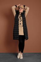 Tesettür giyim SİYAH KAPÜŞONLU ŞİŞME YELEK 0007