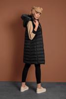 Tesettür giyim SİYAH KAPÜŞONLU ŞİŞME YELEK 0007