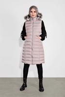 Tesettür giyim GRİ KAPÜŞONLU ŞİŞME YELEK 0007