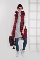 Tesettür giyim BORDO KAPÜŞONLU ŞİŞME YELEK 0007