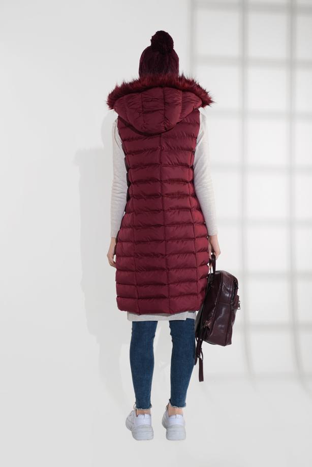 Tesettür giyim  KAPÜŞONLU ŞİŞME YELEK 0007 - TRENDTESETTÜR