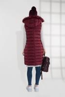 Tesettür giyim BORDO KAPÜŞONLU ŞİŞME YELEK 0007