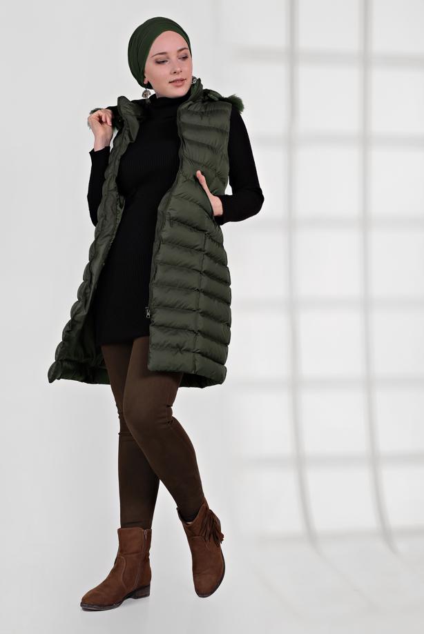 Hijab clothing  HOODED PUFFER VEST 0007  - TRENDTESETTÜR